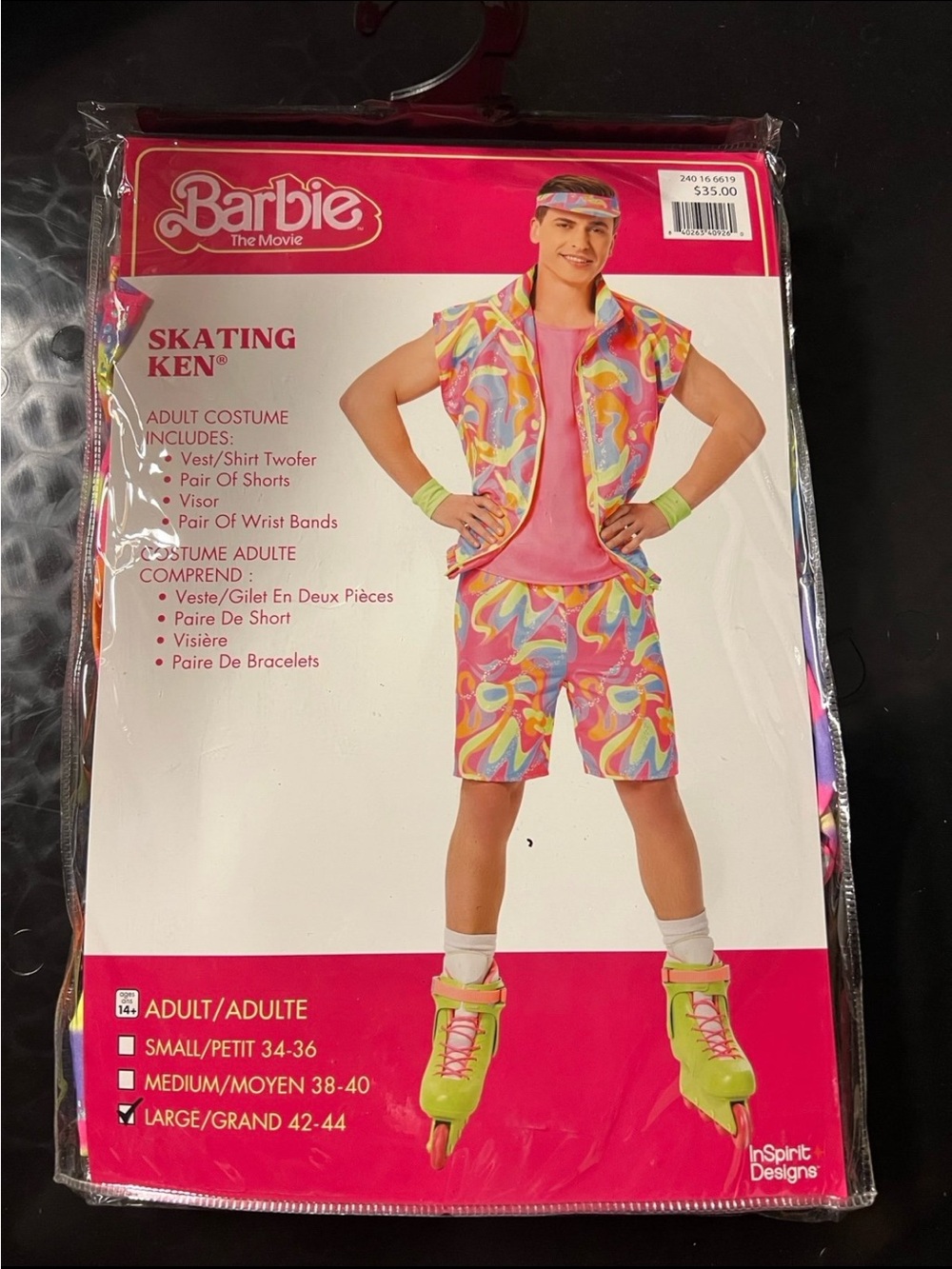 Large skating Ken and large skating Barbie costume NWT